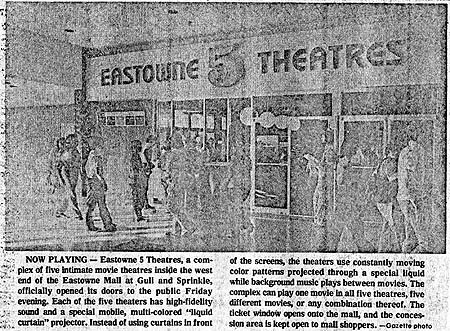 Gull Road Cinema 5 - Kalamazoo Gazette Article From Cinematour (newer photo)